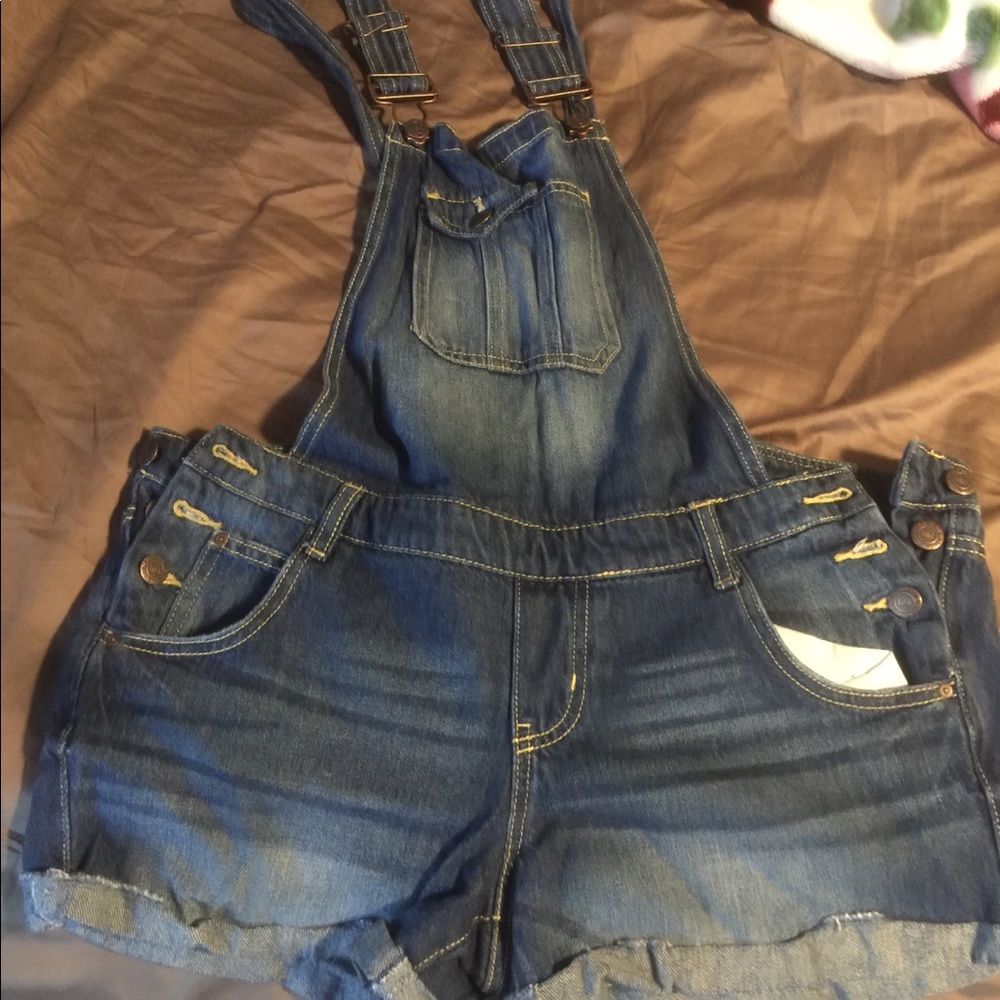 Jean shirt overalls